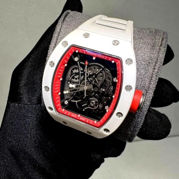 RICHARD MILLE RM 055 white with red marking super clone 1:1 Slim watch with complete working