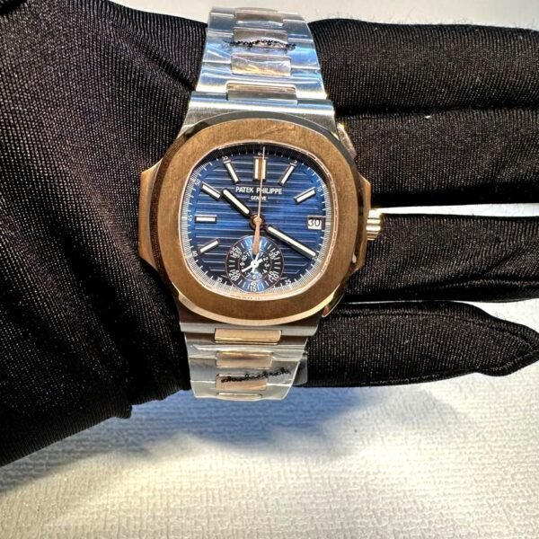 PATEK PHILIPPE NAUTILUS BLUE DIAL DUAL TONE SWISS ETA SUPER MASTER CLONE WATCH