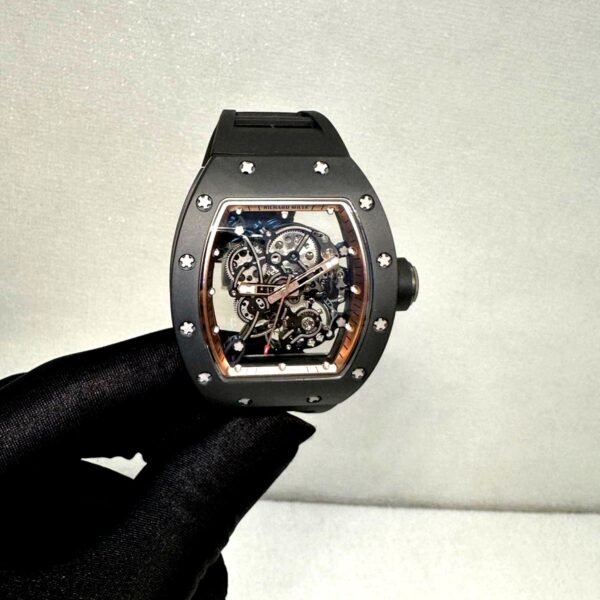 RICHARD MILLE RM 055 BLACK WATCH WITH ROSE GOLD MARKING super clone 1:1 Slim watch with complete working