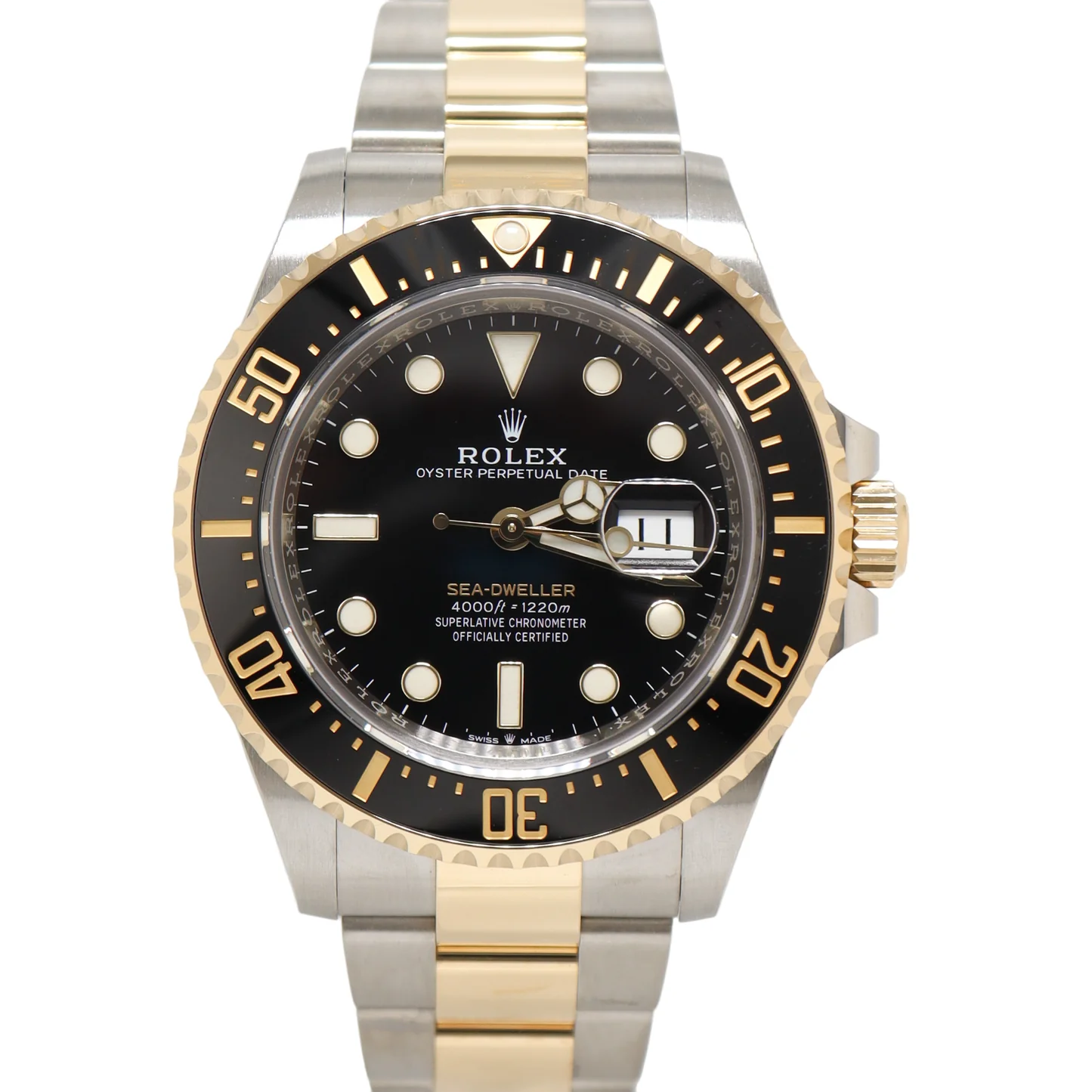 ROLEX SEA DWELLER BLACK DIAL DUAL TONE SUPER CLONE WATCH