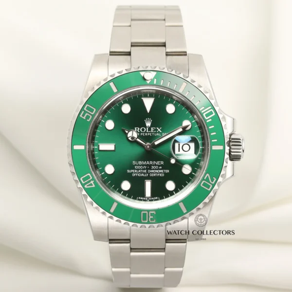 ROLEX SUBMARINER GREEN DIAL FULL STEEL SWISS SUPER MASTER WATCH