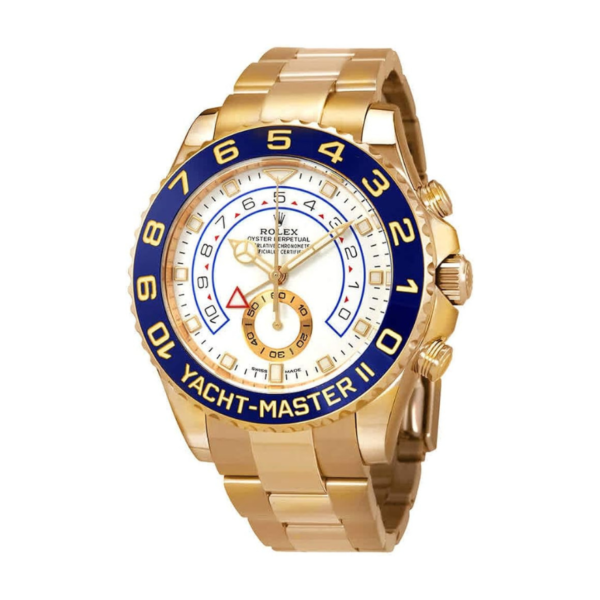 ROLEX YATCH MASTER WHITE DIAL 18K GOLD PLATED BRACELET SWISS ETA SUPER MASTER WATCH