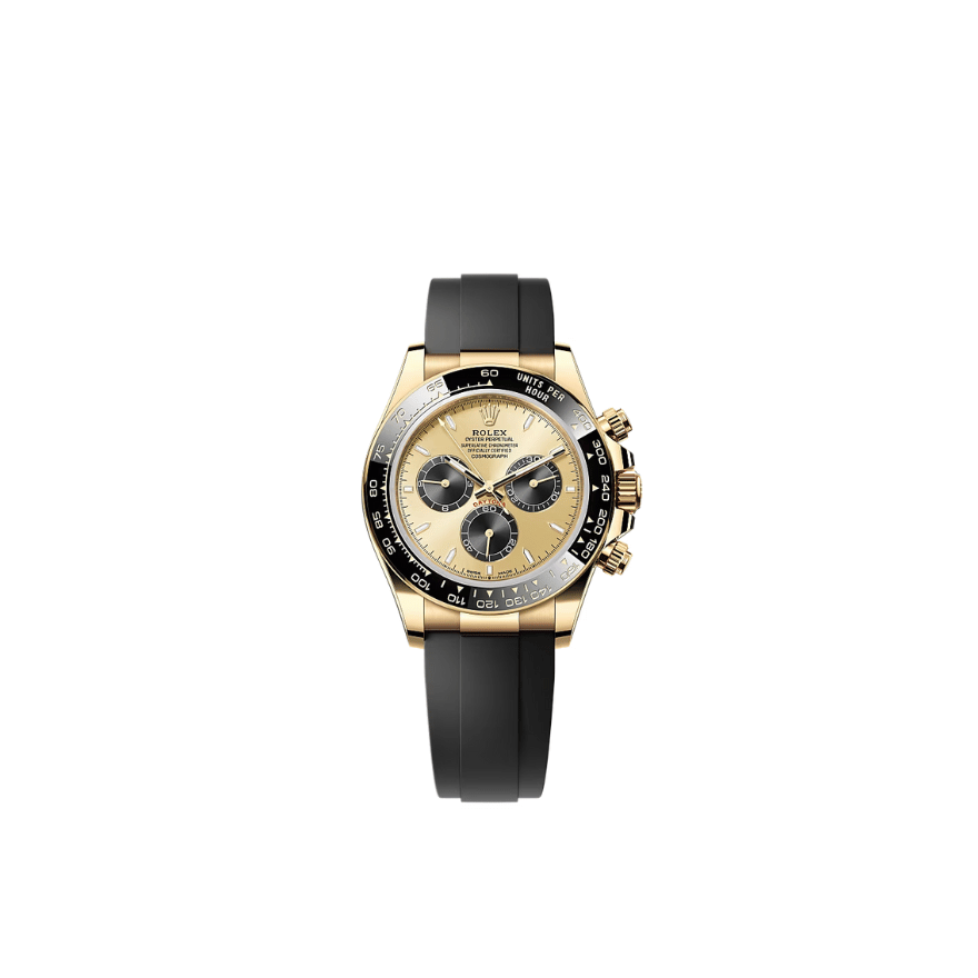 Rolex Cosmograph Daytona Gold Dial rubber strap slim super clone watch