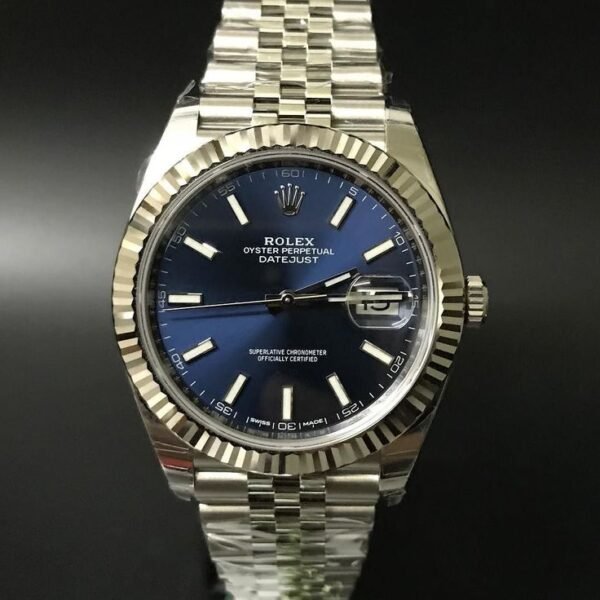 Rolex Datejust blue dial full steel  jubliee bracelet super clone watch