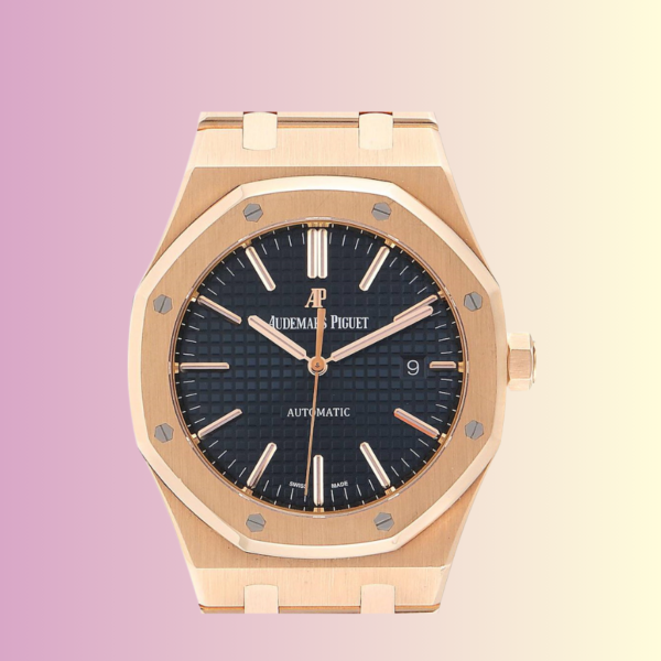 Audemars Piguet Royal Oak Rose Gold Black Dial 15400 model super master clone watch