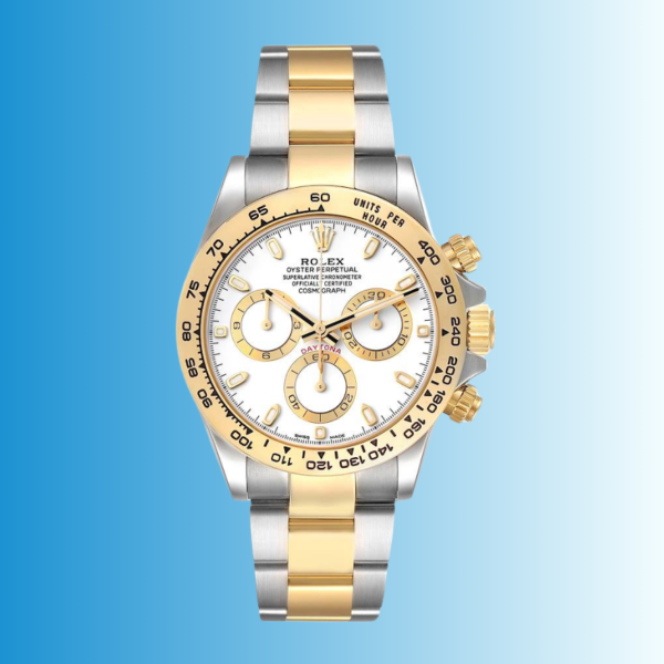 ROLEX DAYTONA WHITE DIAL DUAL TONE SWISS ETA SUPER MASTER WATCH