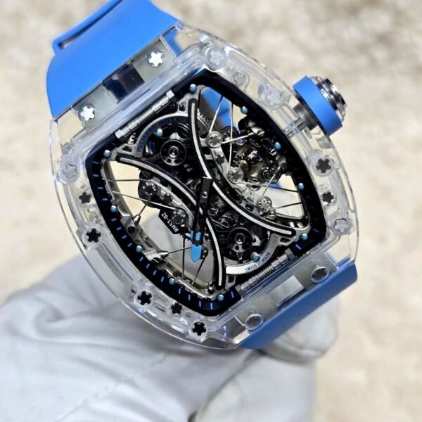 Richard Mille RM 53-02 Tourbillon Sapphire whit blue strap super clone 1:1 watch