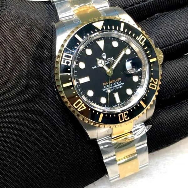ROLEX SEA DWELLER BLACK DIAL DUAL TONE SUPER CLONE WATCH
