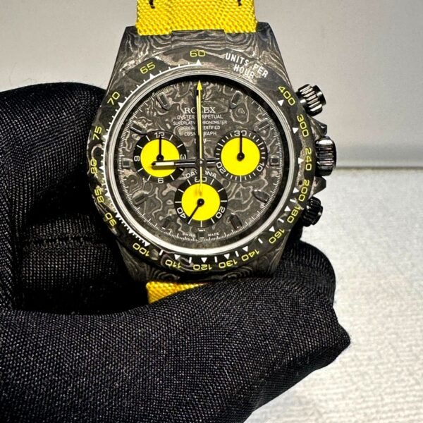 ROLEX DAYTONA DIW CARBON LEMON EDITION SWISS ETA WATCH