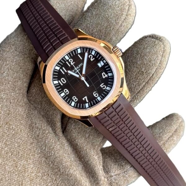 Patek Philippe Aquanaut 5167a BROWN STRAP SLIM SUPER CLONE WATCHES IN DUBAI