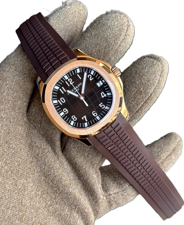 Patek Philippe Aquanaut 5167a BROWN STRAP SLIM SUPER CLONE WATCHES IN DUBAI