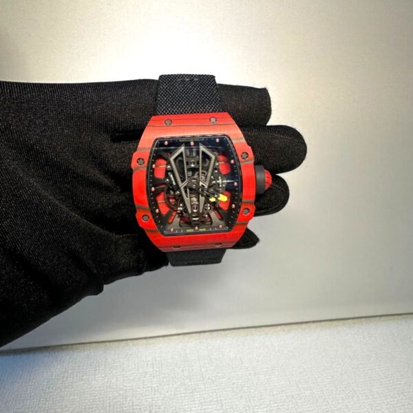 RICHARD MILLE RM 27-03 Red bazel with Black Velcro strap super Clone 1:1 watch with working tourbillon